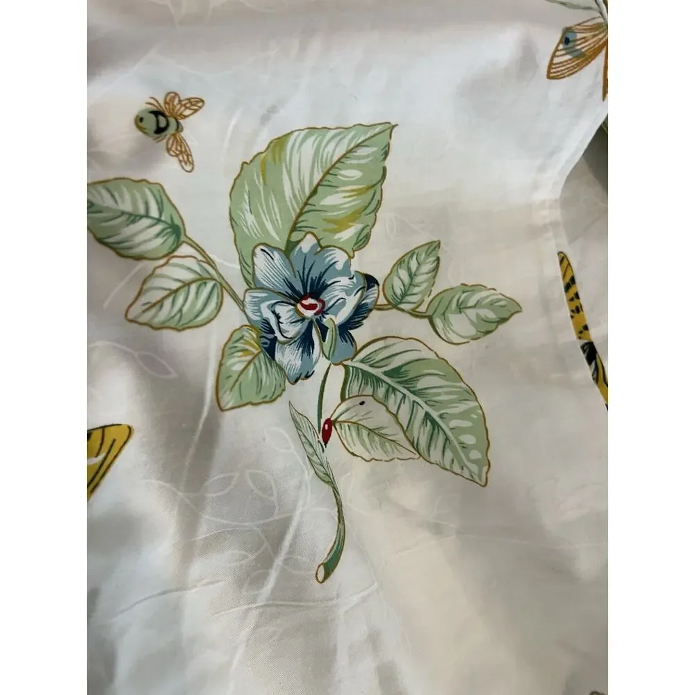 Butterfly Meadow Full Duvet Cover Natural Botanical 100% Cotton Floral Garden